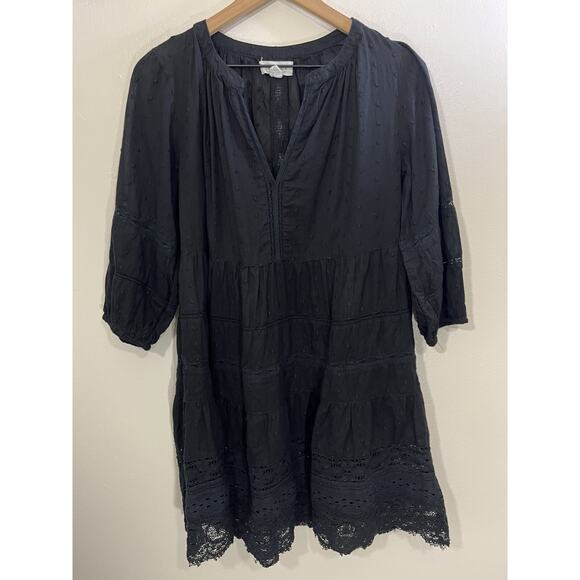 Boho Romantic Goth Prairie Cottagecore Lagenlook Peasant Dress S Witchy Rustic - Picture 1 of 15
